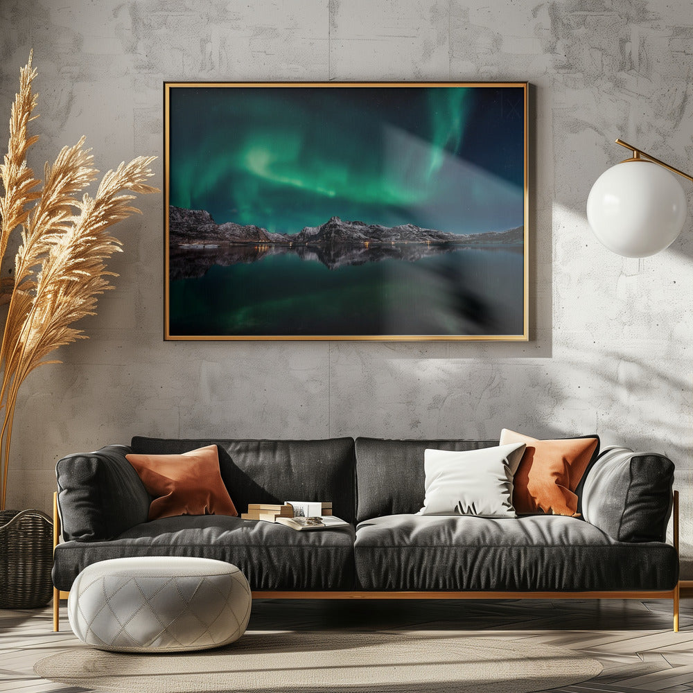 Lofoten Aurora Reflexion | Poster