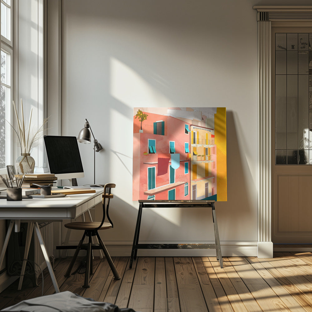 Kleine italienische Häuser | Leinwand