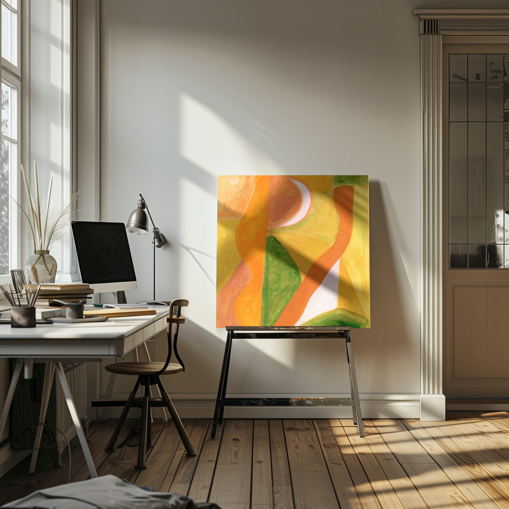 Orange und Golden Abstrakt | Leinwand