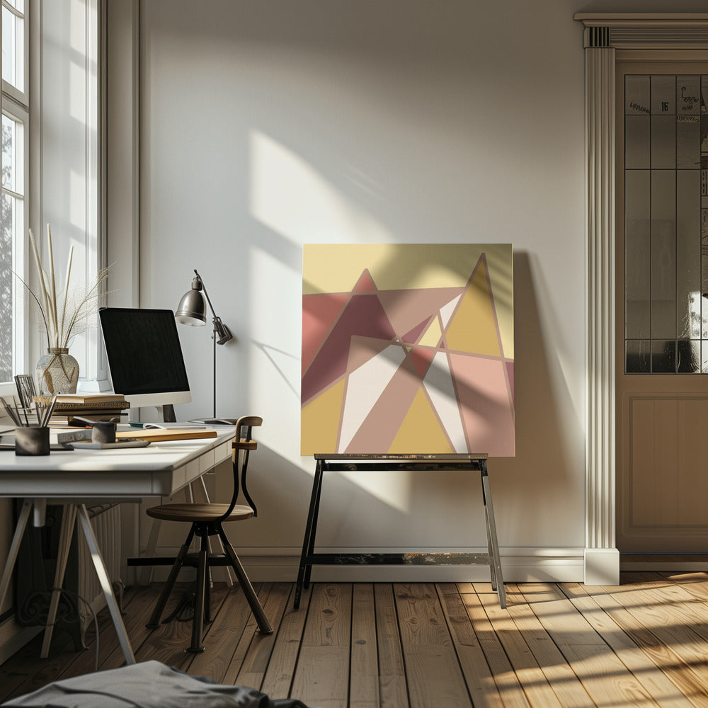 Goldene abstrakte Berge | Leinwand