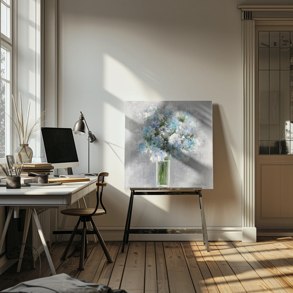 Bouquet of Flowers in a Glass Vase | Canvas