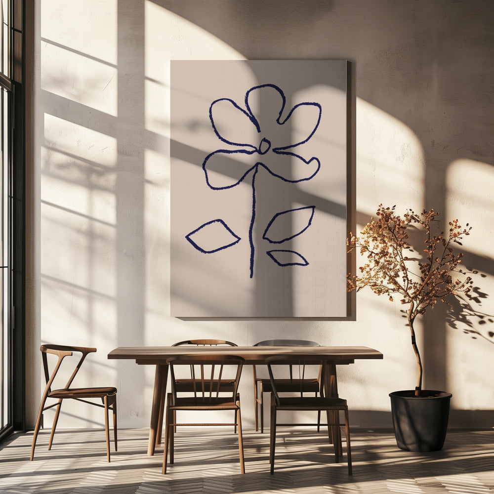 Oil Pastel Flower Blue | Canvas