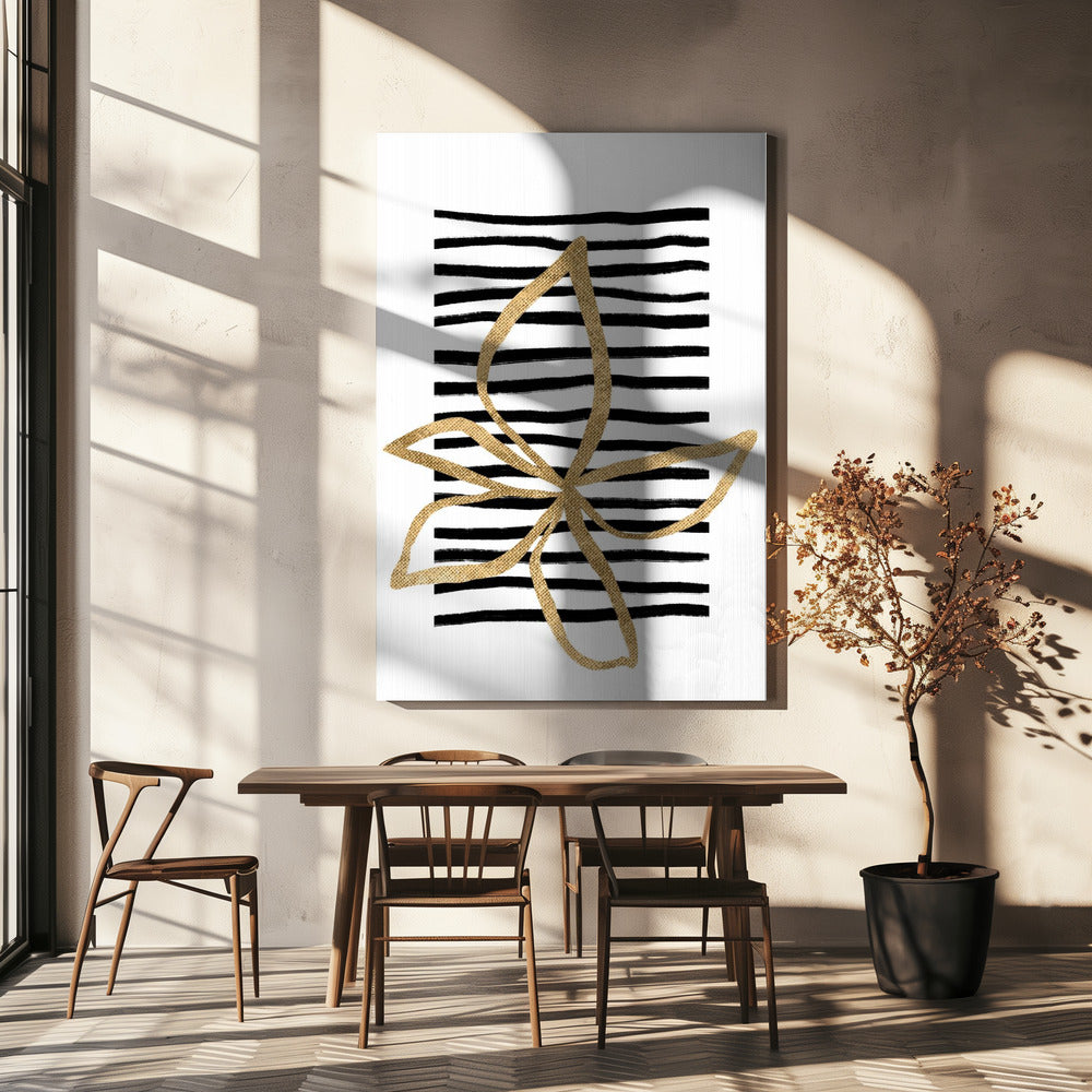 Golden Leaf Lines | Canvas
