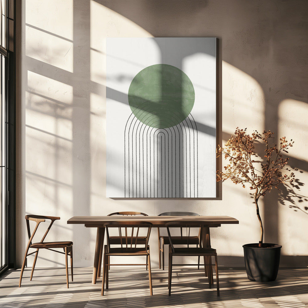 Grüne Orbit Echoes | Leinwand