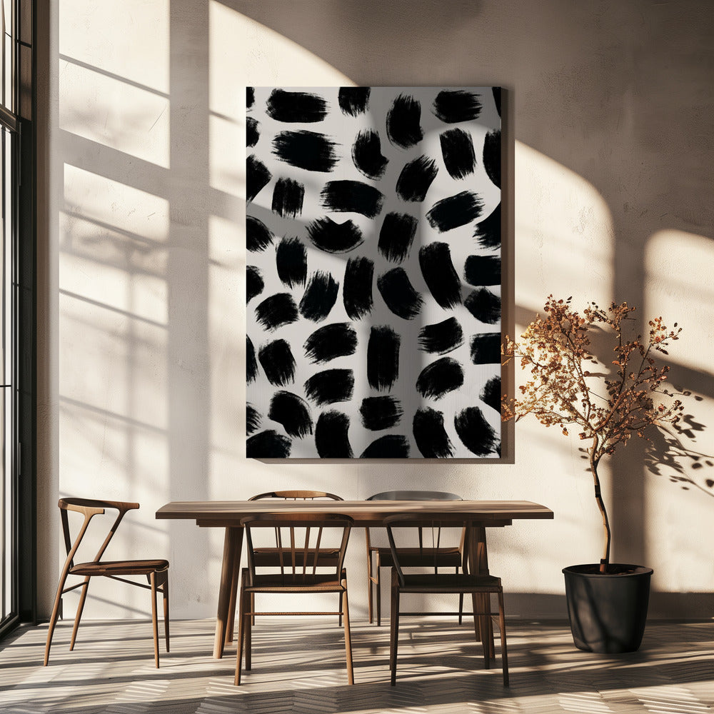 Monochrome Striche | Leinwand