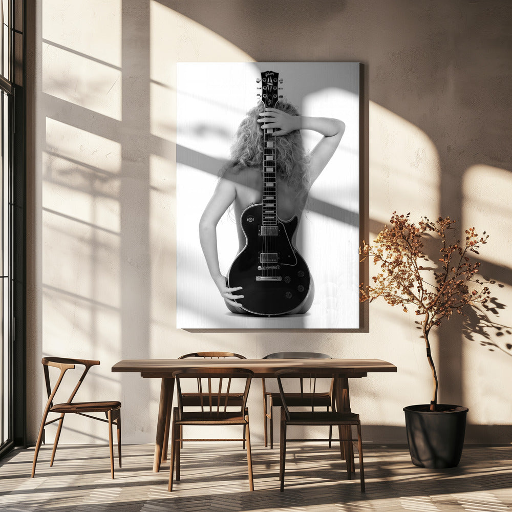 Lady und die Les Paul | Leinwand