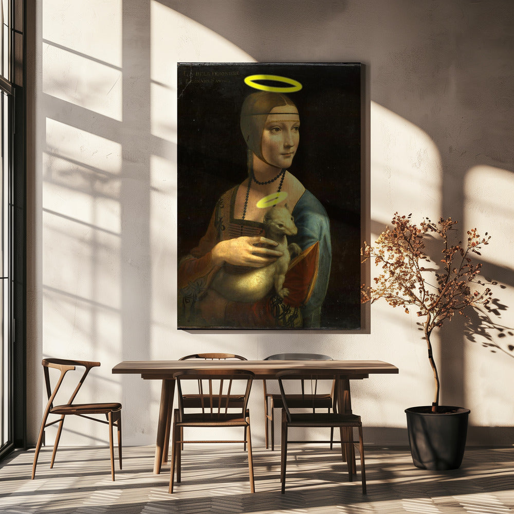 Dame mit Heiligenschein | Leinwand
