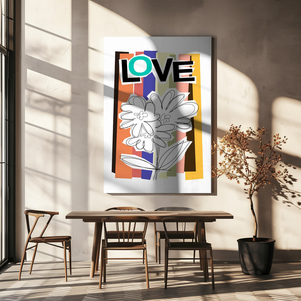 Scribble Flower Faded | Canvas