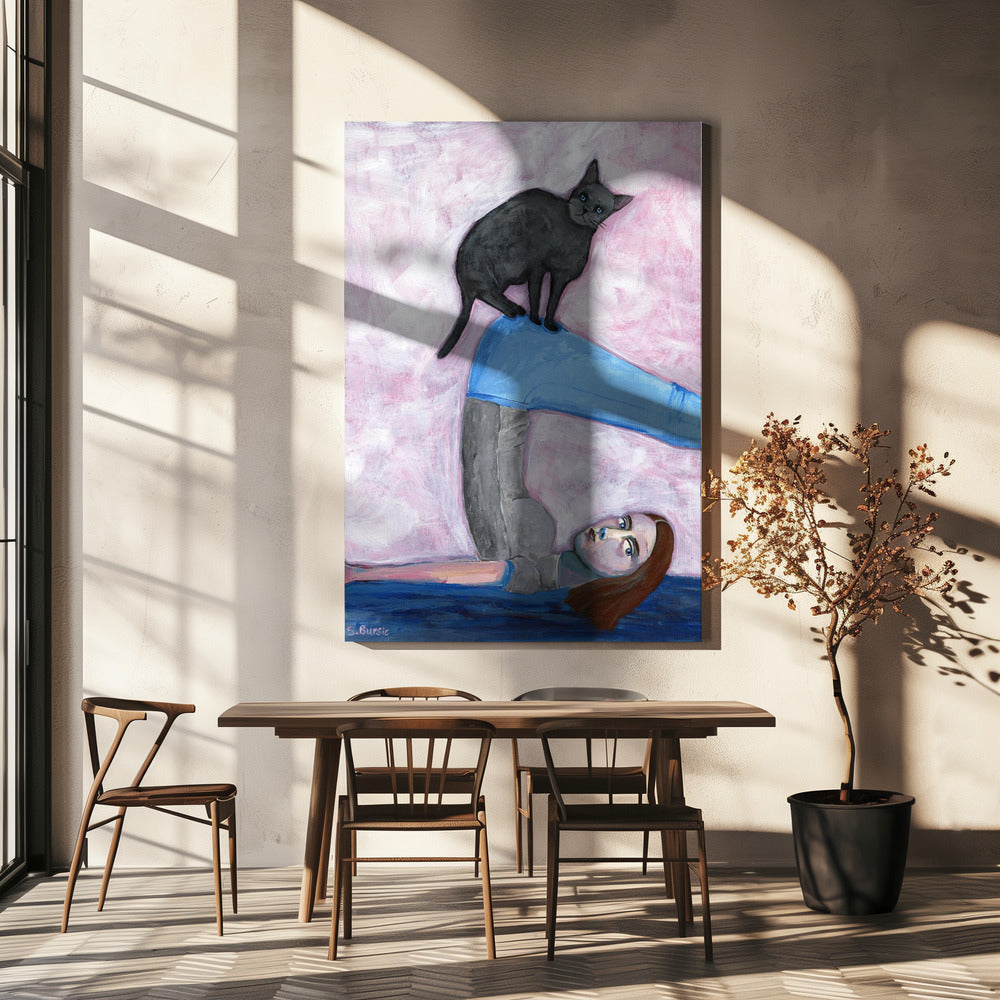 Yoga mit meiner Katze | Leinwand