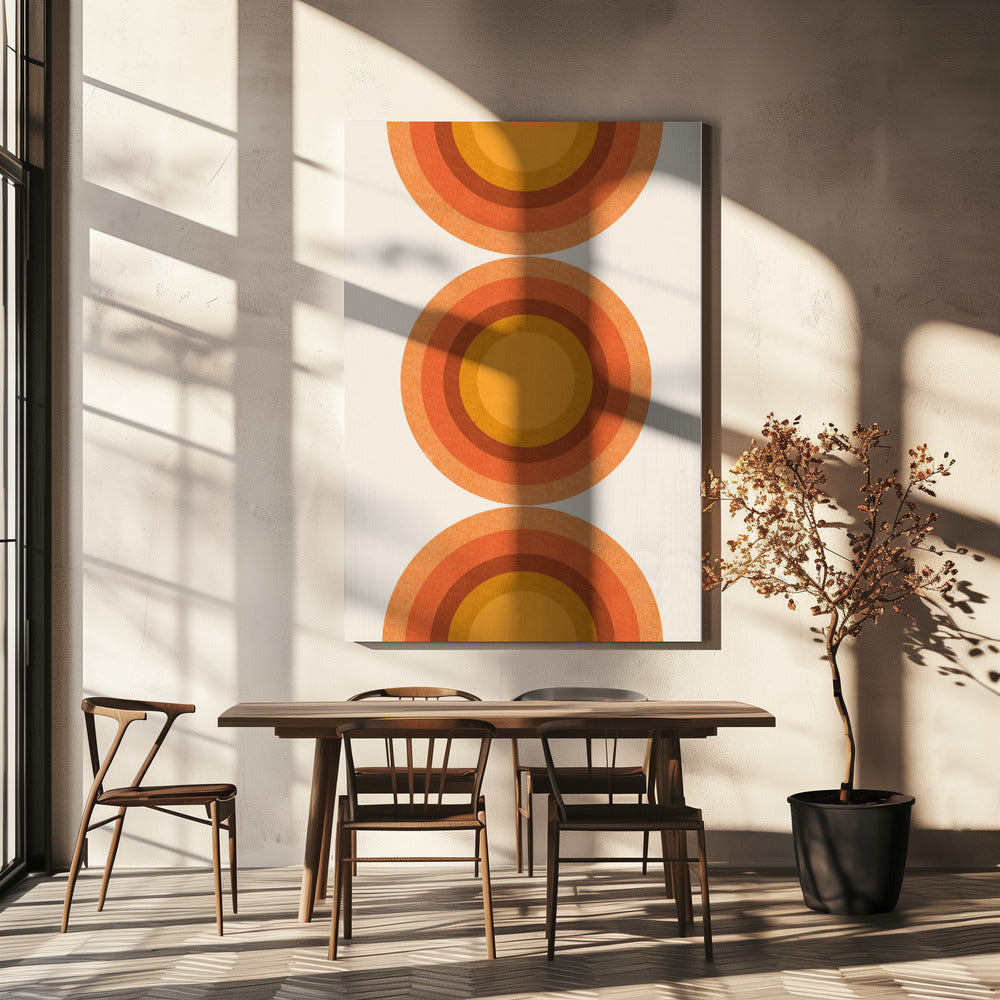 Retro Sonnenkreise | Leinwand