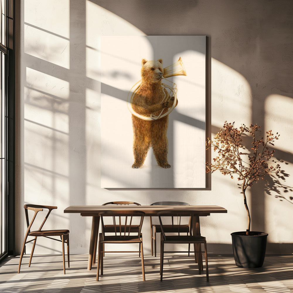 Der Bär und sein Helikon | Leinwand