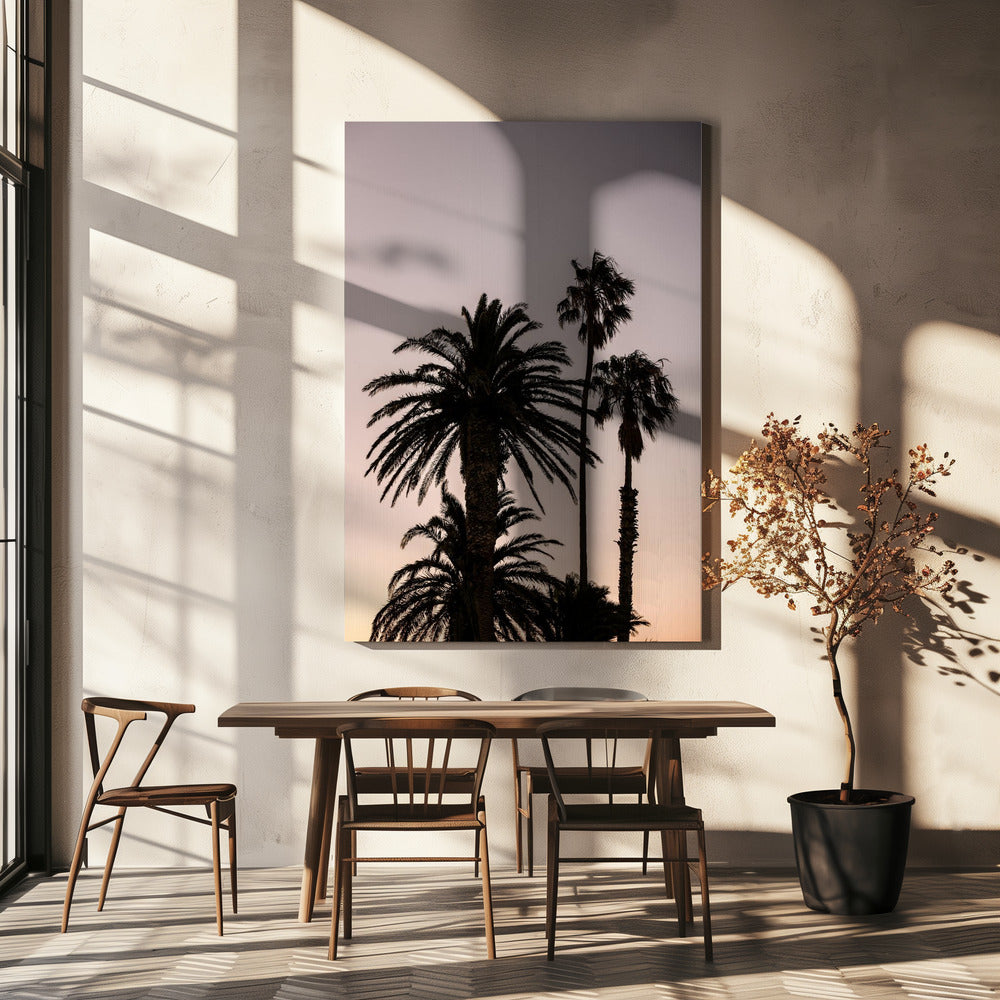 Silhouette von Palmen | Leinwand