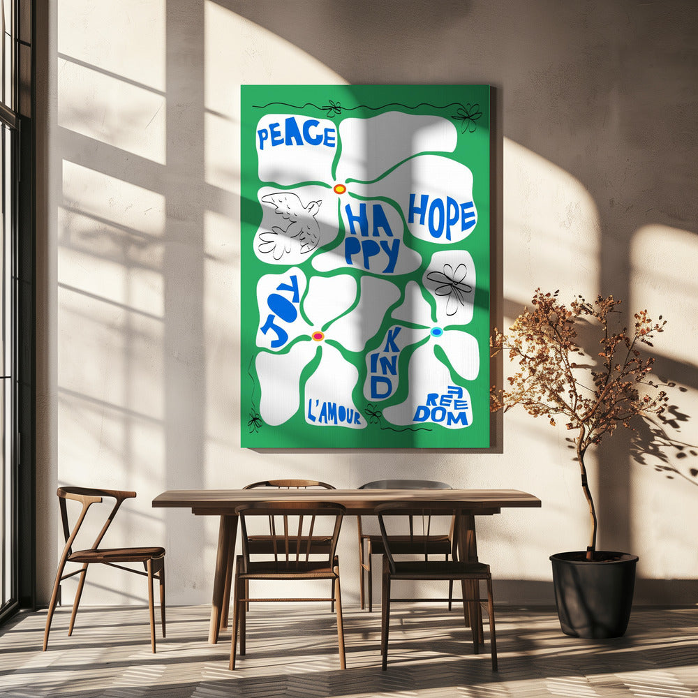 Flower of the Time - Green | Canvas