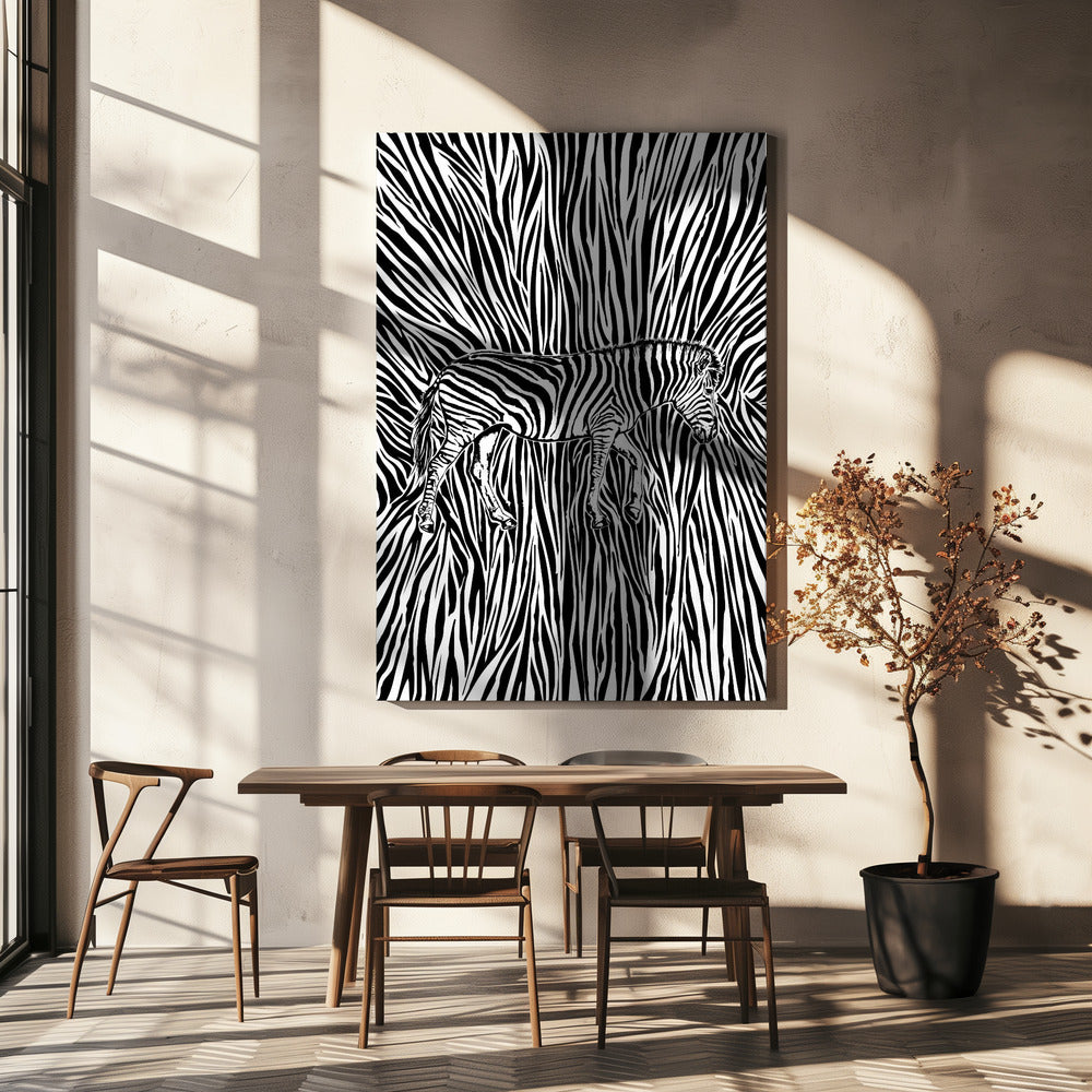 Afrikanisches Zebra gestreiftes Camouflage | Leinwand