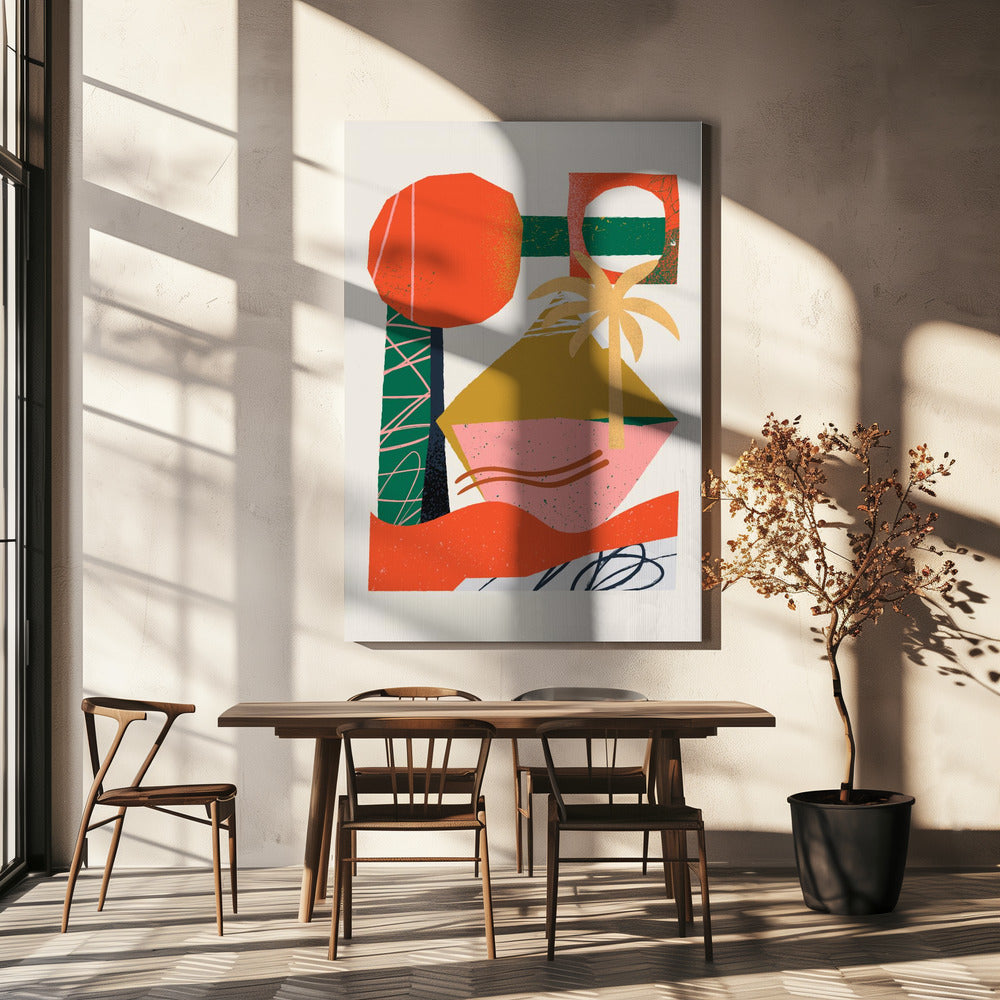 Abstrakte Strandcollage | Leinwand