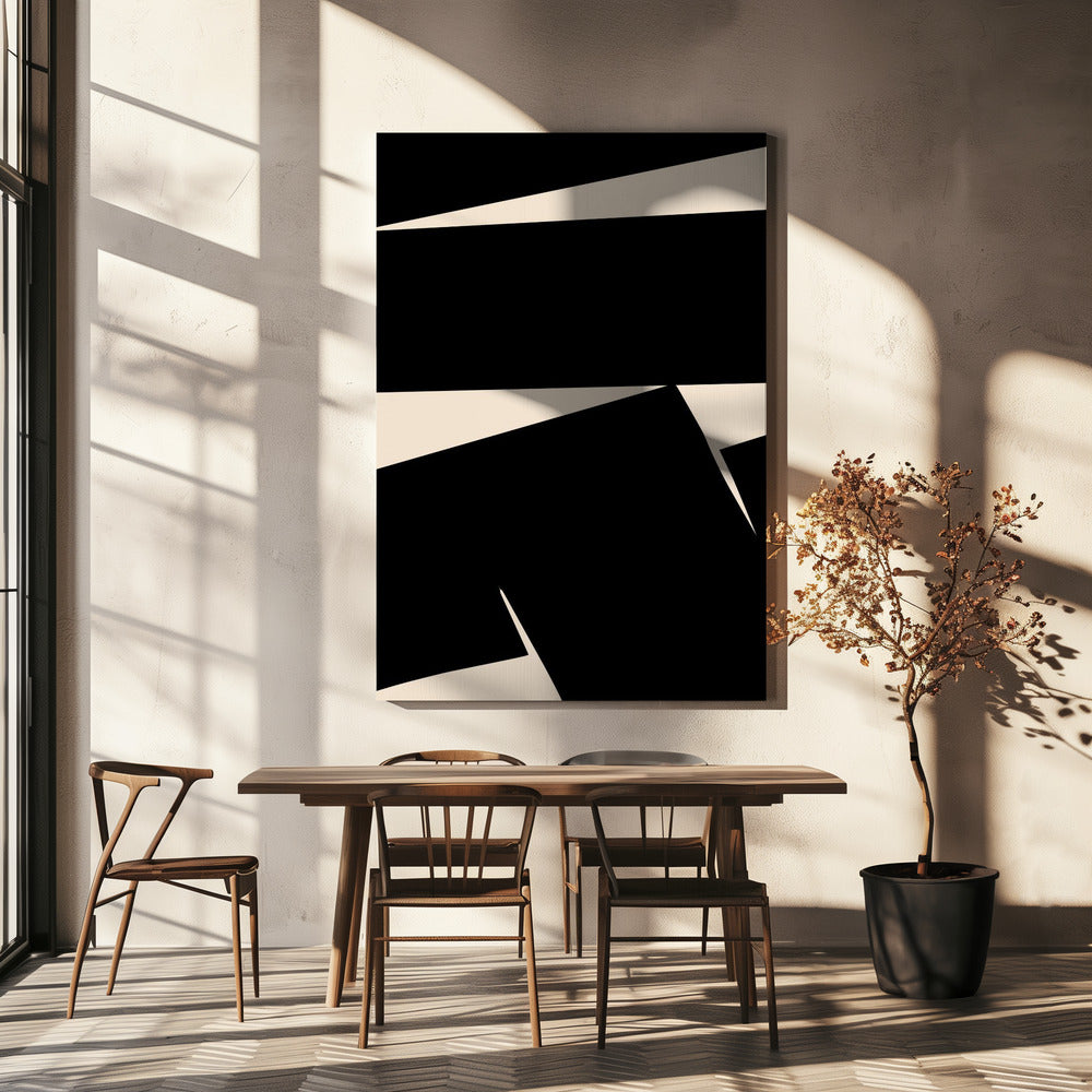 Schwarz schlicht abstrakt | Leinwand