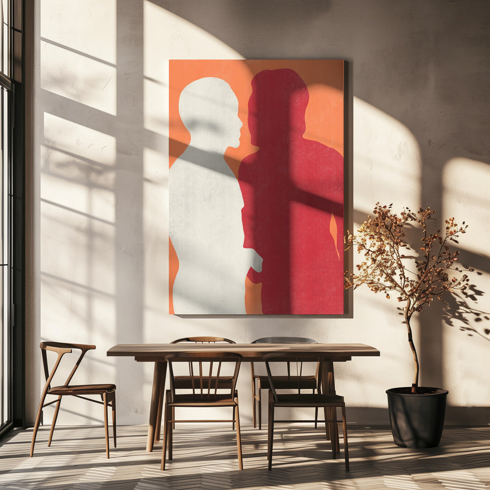 Silhouetten zweier Figuren | Leinwand