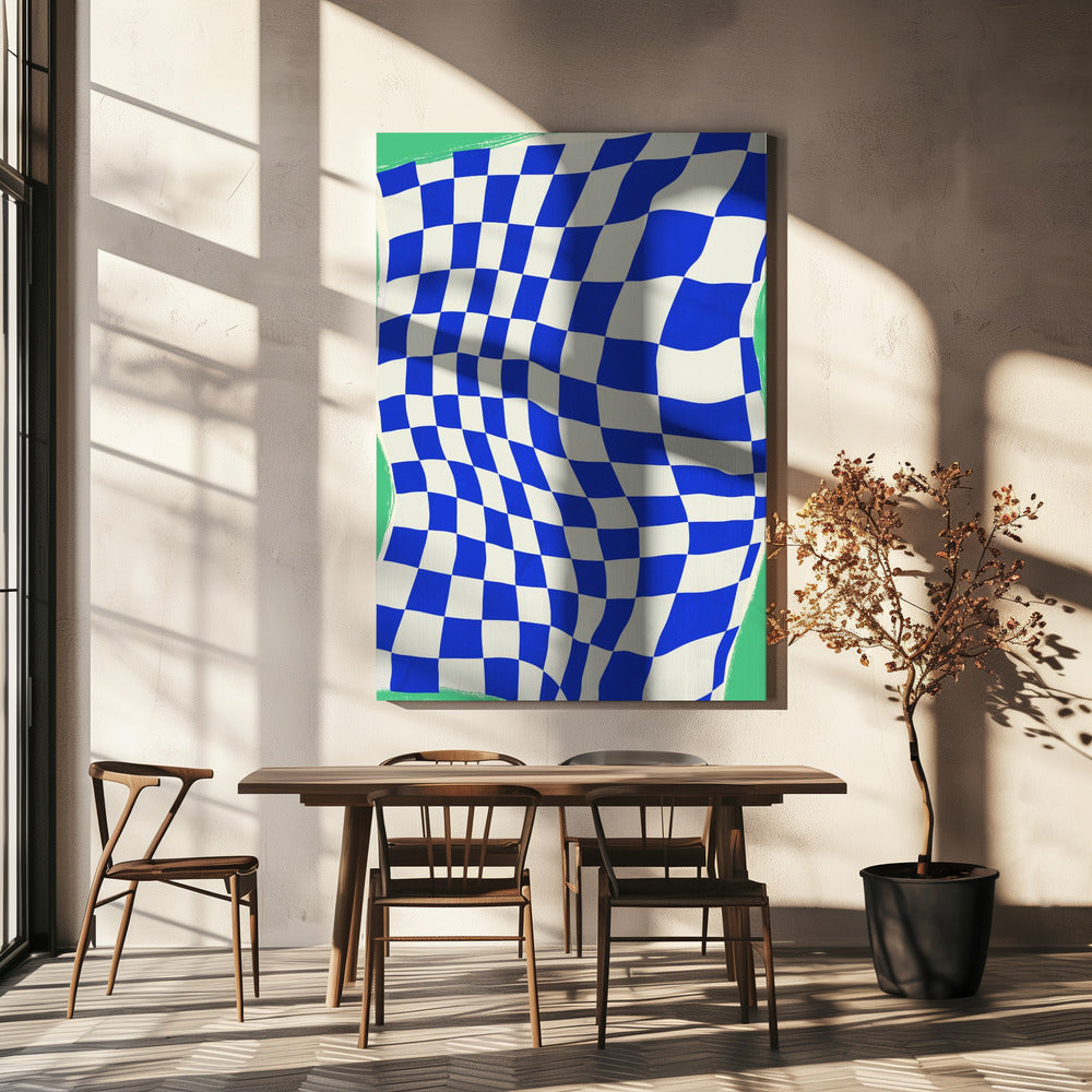 Blaues Karomuster | Leinwand