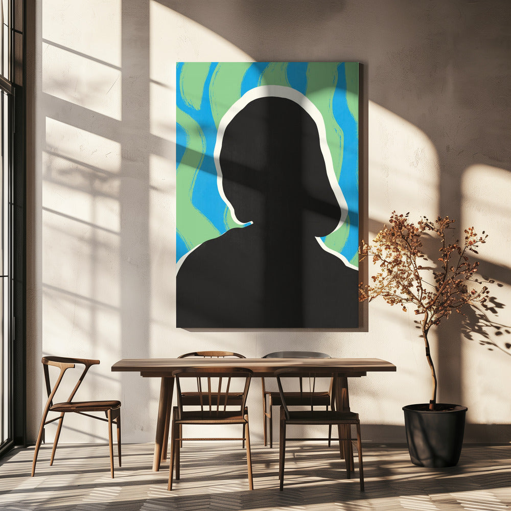 Anonymes Portrait in kühlen Farben | Leinwand