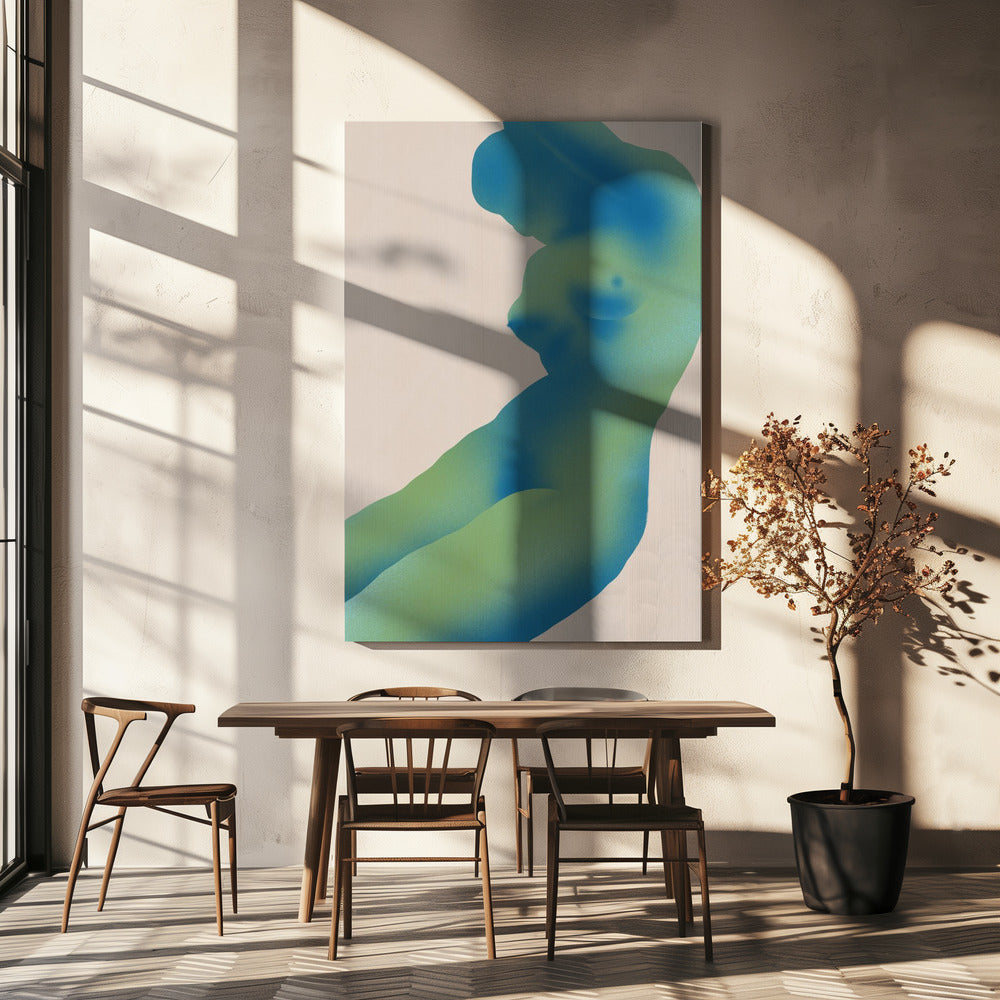 Menschliche Figur abstrakt mit Farbverläufen | Leinwand