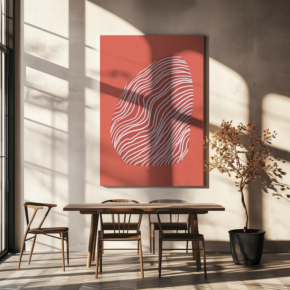 Strichzeichnungen in Weltraumrot | Leinwand