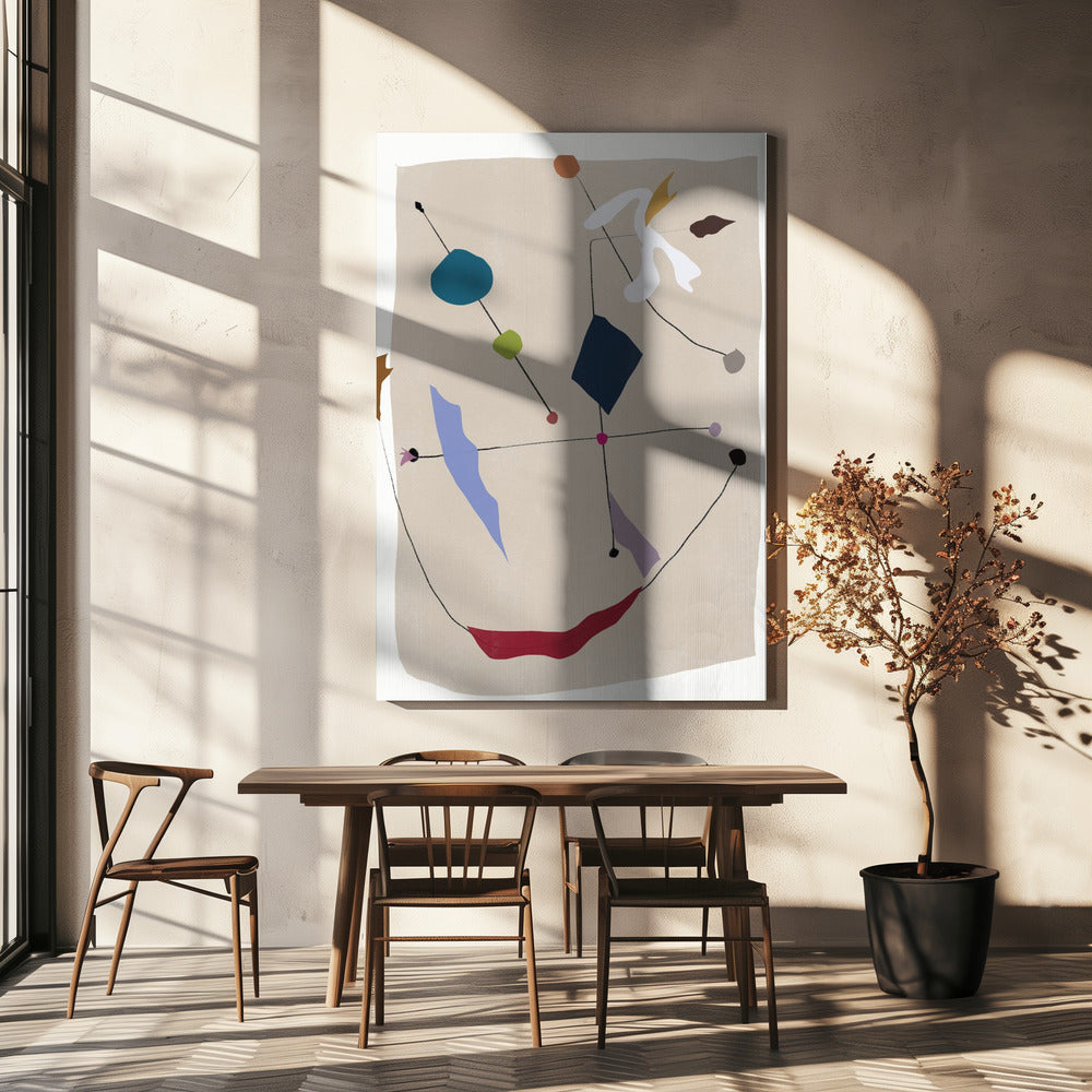 Minimalistische Linien und farbenfrohe Formen | Leinwand