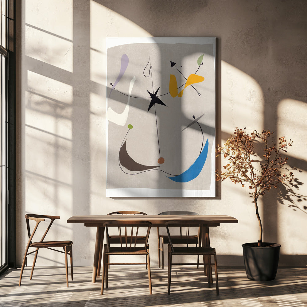 Minimalistische Linien und farbenfrohe Formen | Leinwand