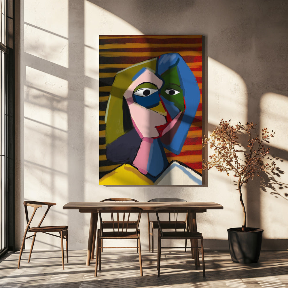 Von Picasso inspiriertes Porträt | Leinwand