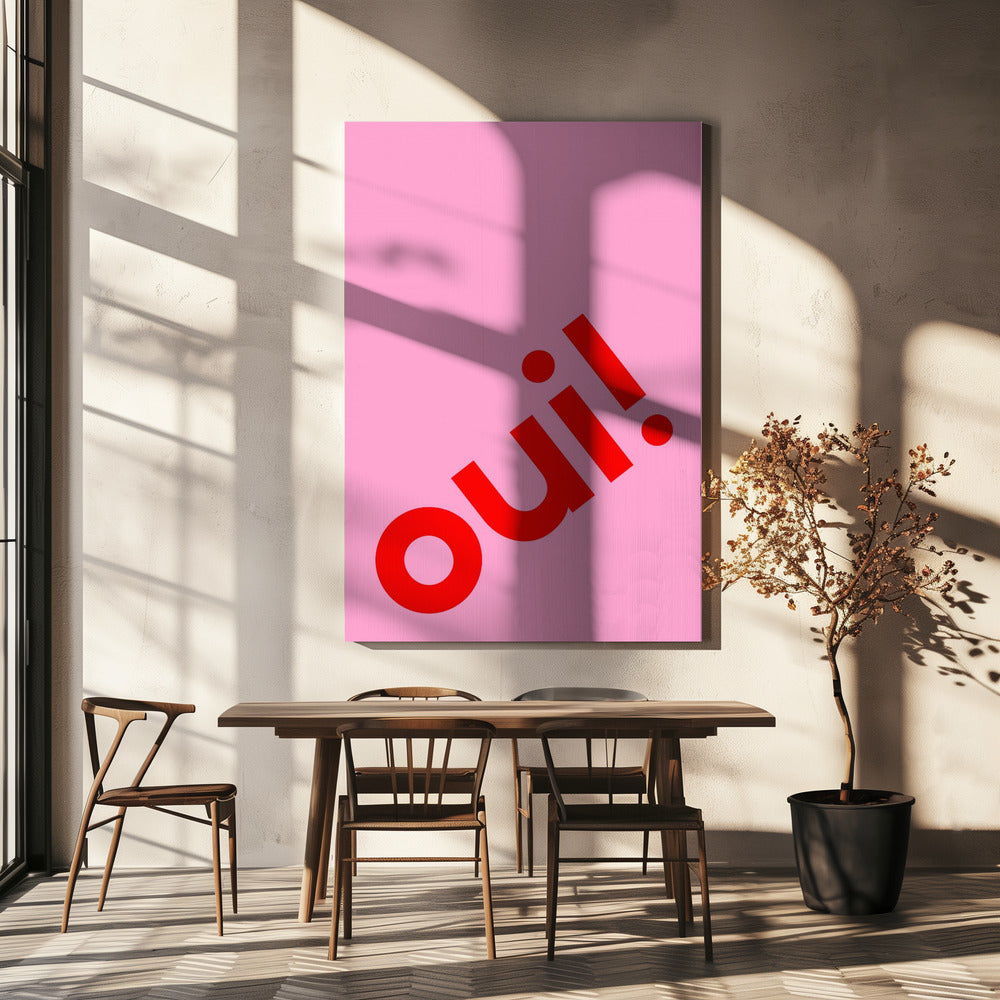Oui in fetten Buchstaben | Leinwand