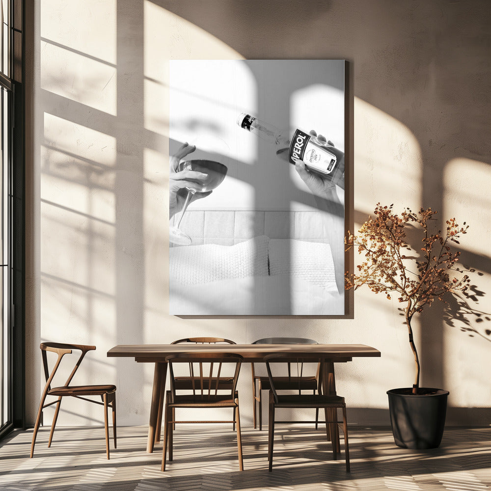 Aperol im Bett | Leinwand