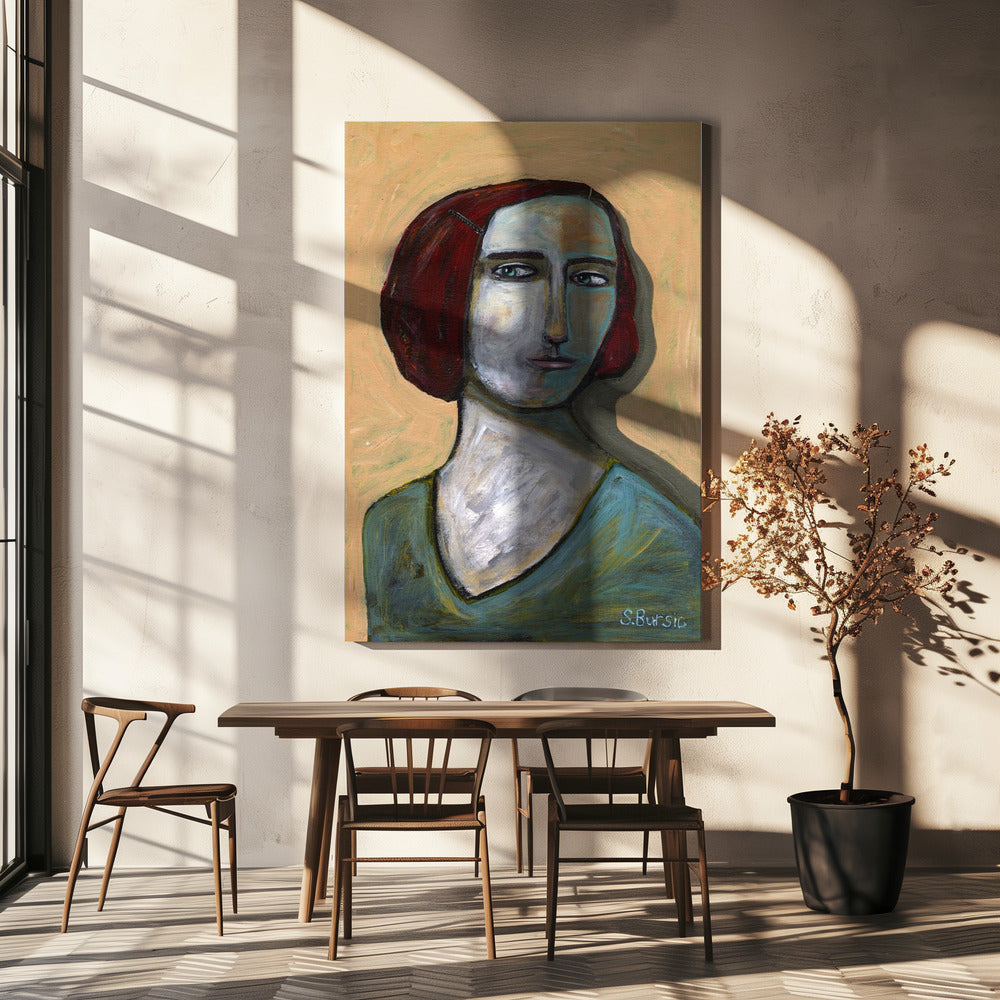 Frau mit stechenden Augen | Leinwand