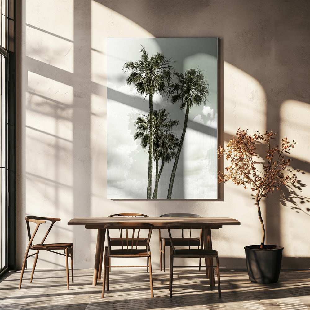 Palmen und Himmel | Vintage | Leinwand