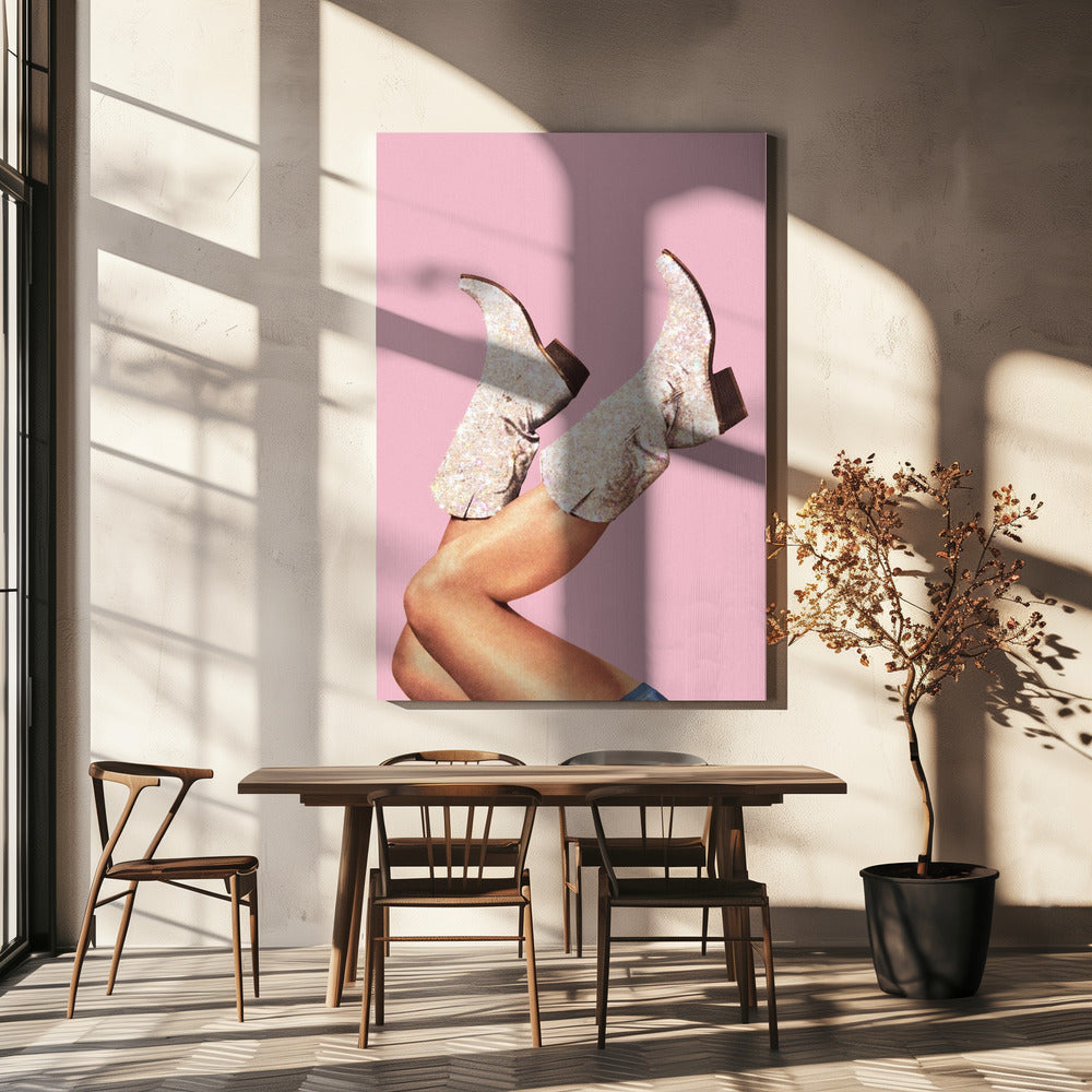 These Boots - Glitter Pink II | Canvas