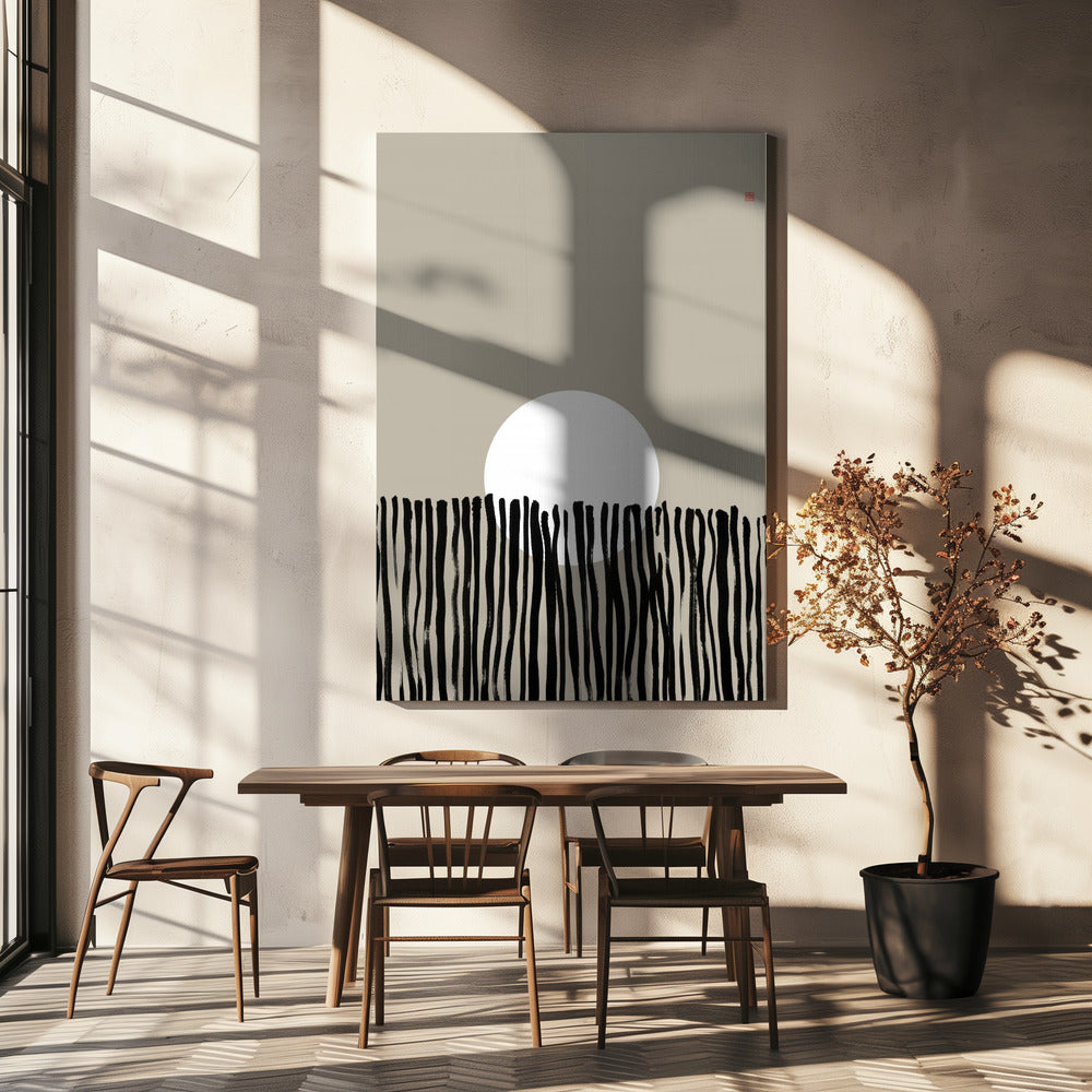 Versteckter Mond Nr. 6 | Hinter dem Zaun | Leinwand