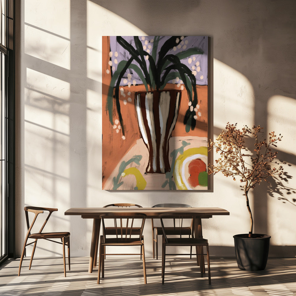 Gestreifte Vase Harmony | Leinwand