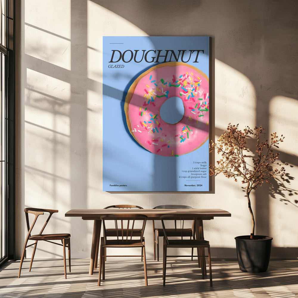 Rosa Glasur Donut | Leinwand