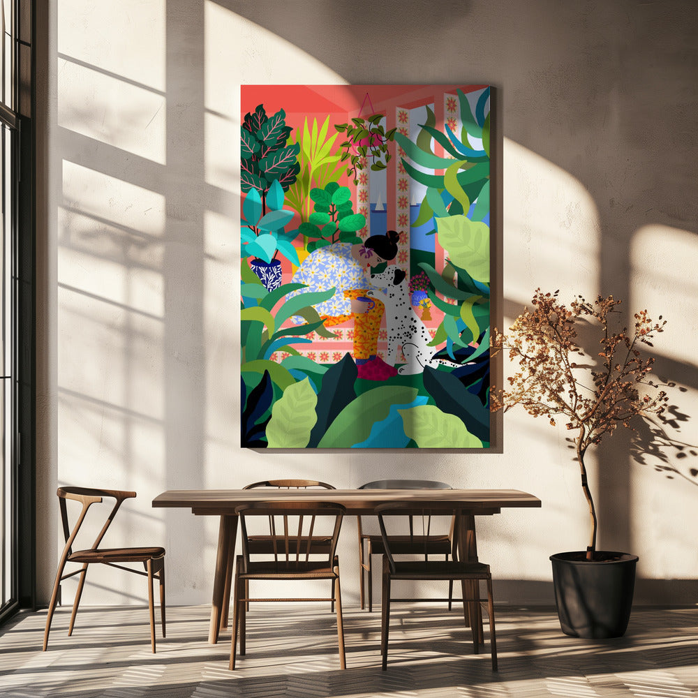 Girl With Doggie | Canvas