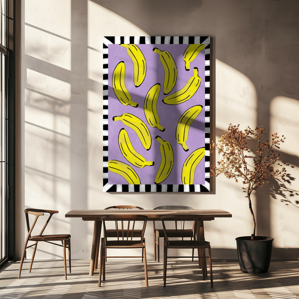 Gelbe Bananen Abstrakt | Leinwand