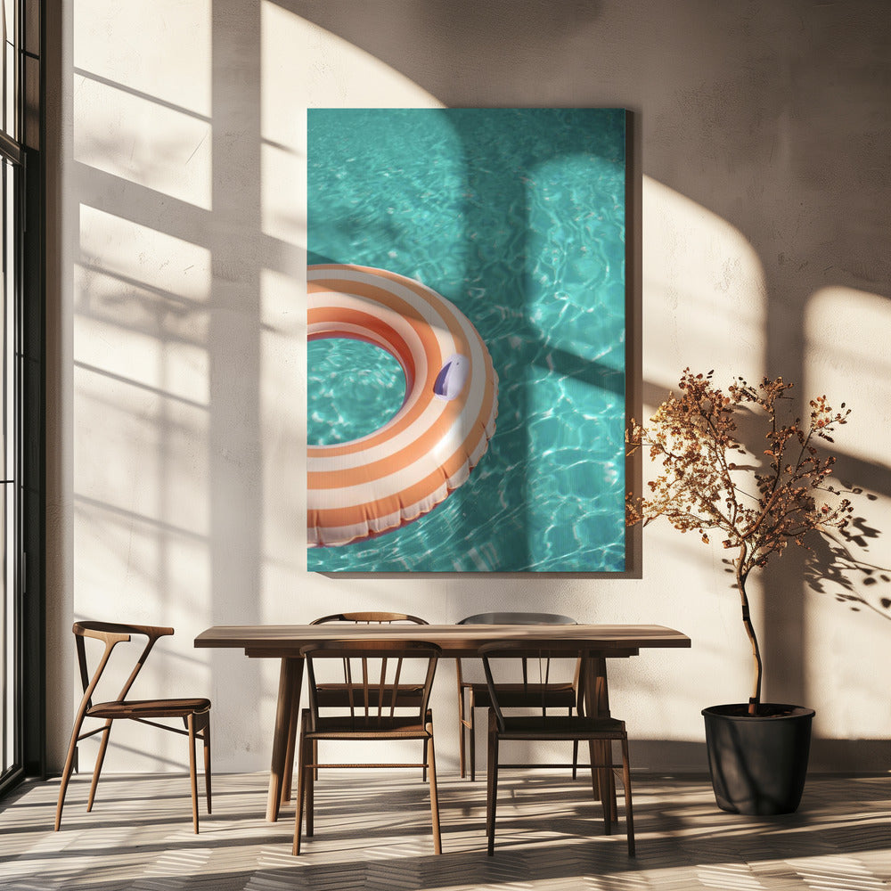 Peach Fuzz Schwimmbadspaß | Leinwand