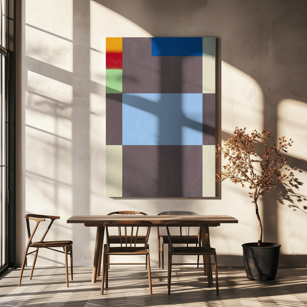Geometrische Formen mit einer gedämpften Farbpalette aus Grau | Leinwand