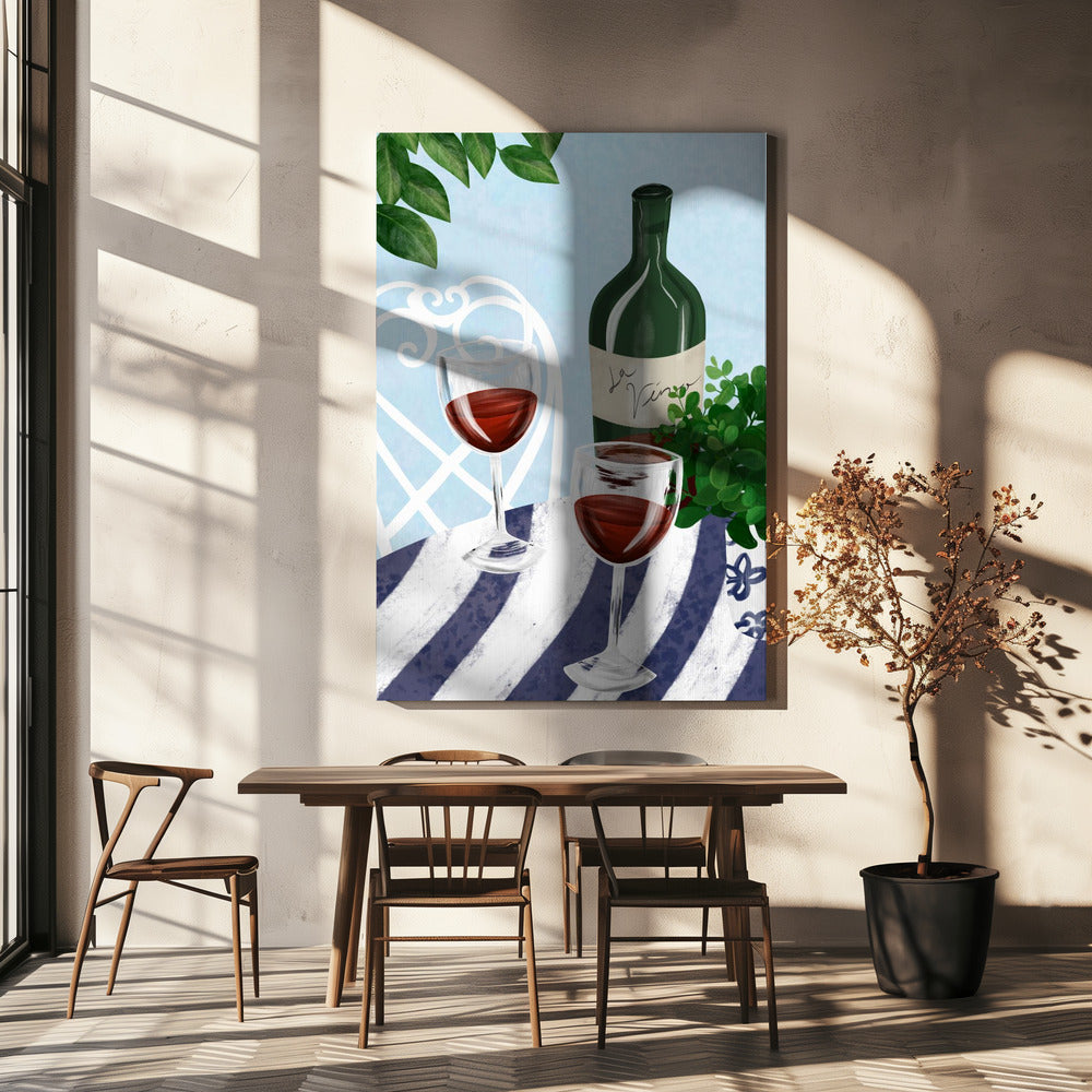 Rotwein unter dem Baum | Leinwand