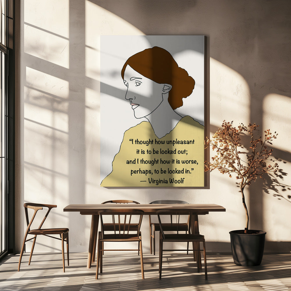Virginia Woolf Art Gelb | Leinwand