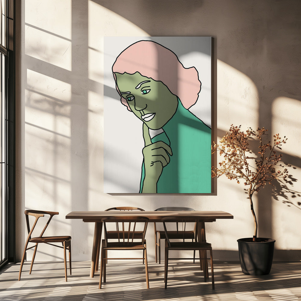 Dame denkt grün | Leinwand