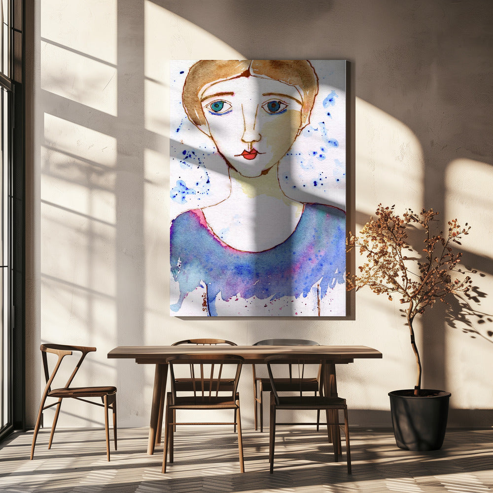 Dame schaut | Leinwand