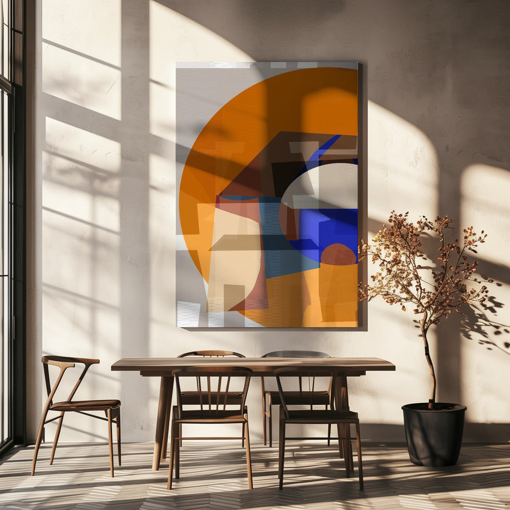 Orange Blau Gewebt 4 | Leinwand