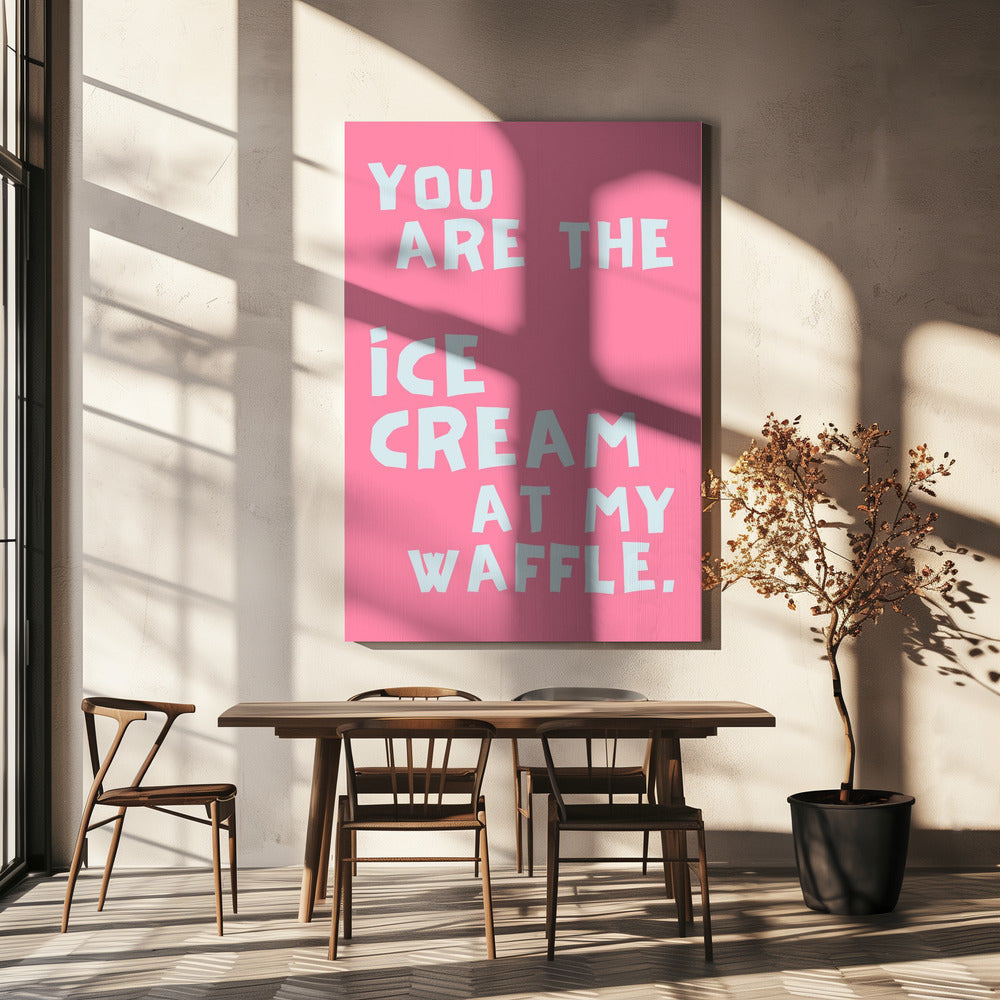 Eiscreme an meiner Waffel | Leinwand