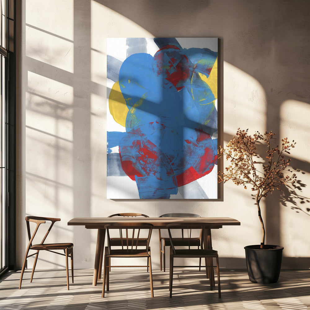 Abstrakte blau-rot-gelbe Formen 2 | Leinwand