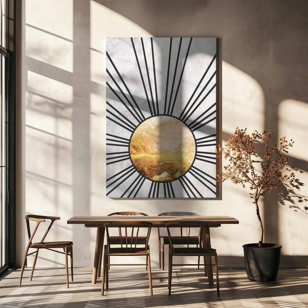 Schwarzgold, mittlere Sonne | Leinwand