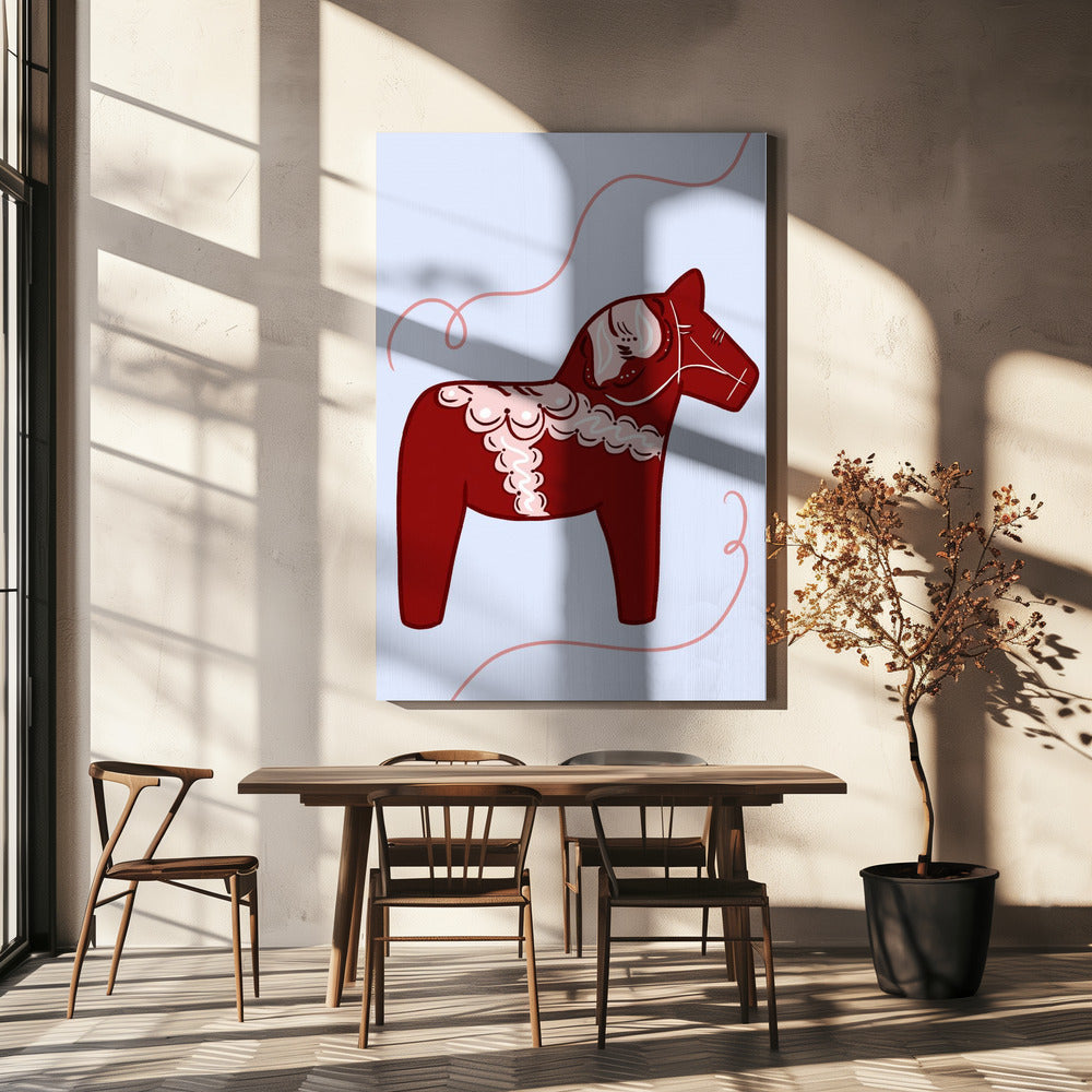 Rotes Pferd Whimsy | Leinwand