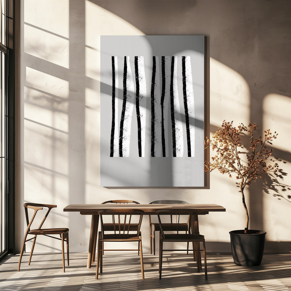 Black And White Vertical Stripes | Canvas